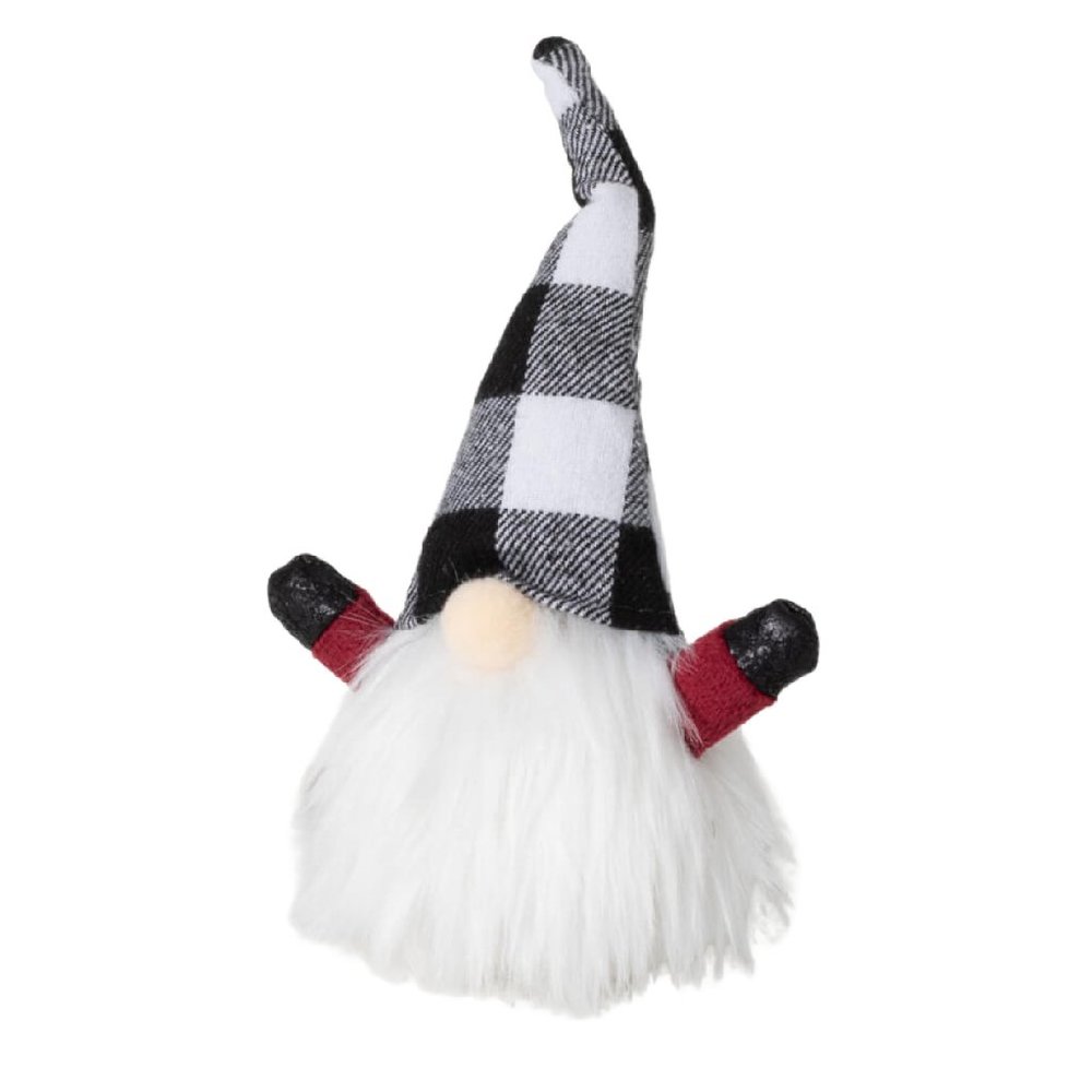 NWT- Gnome with Checkered Hat, Black Gloves
